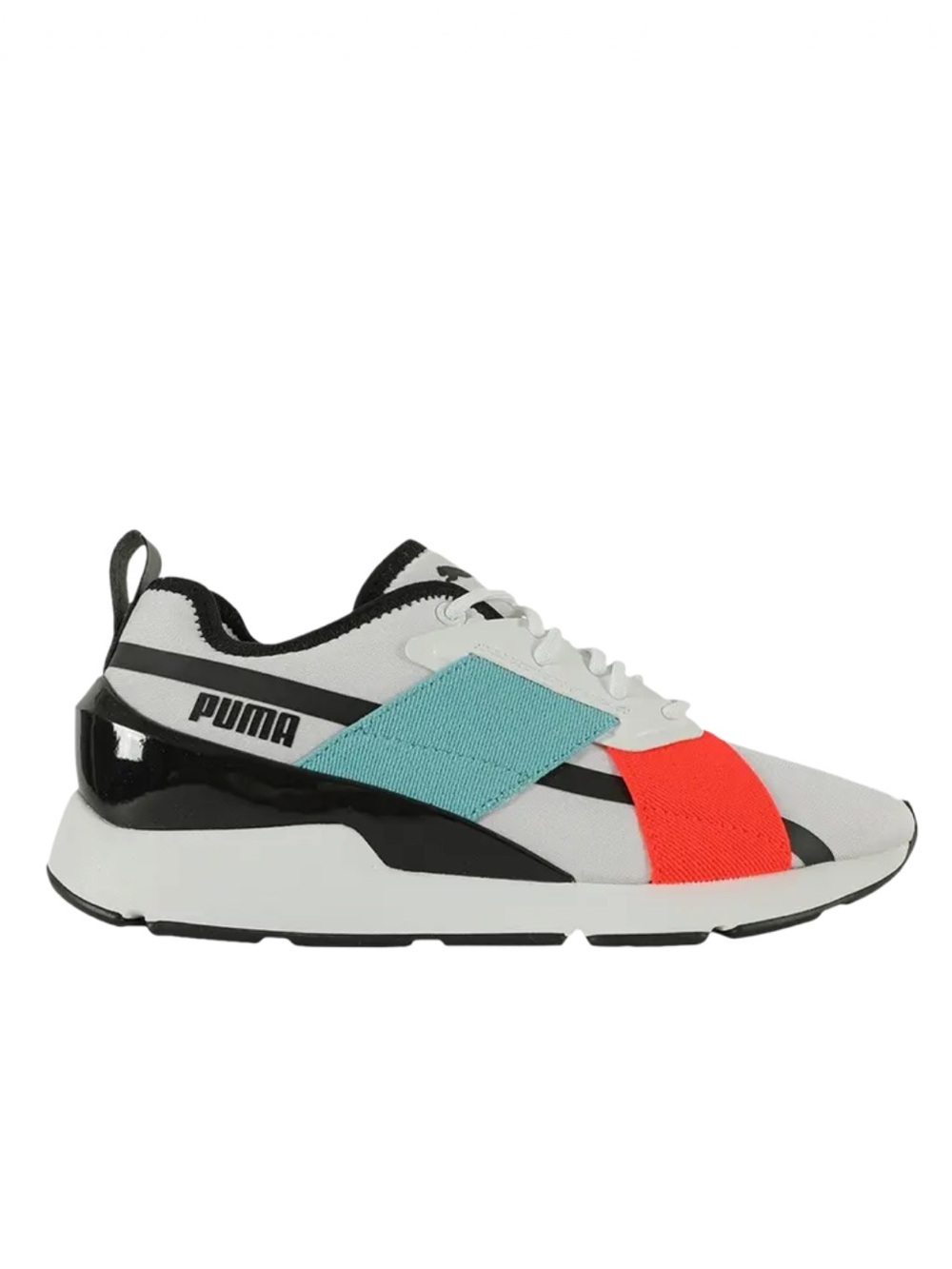 Puma Women’s Muse X-2 White Milky Blue White Teal Coral LaceUp Athletic Sneakers